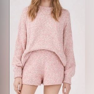 Something Navy Poppy Pink Sweater Short Set